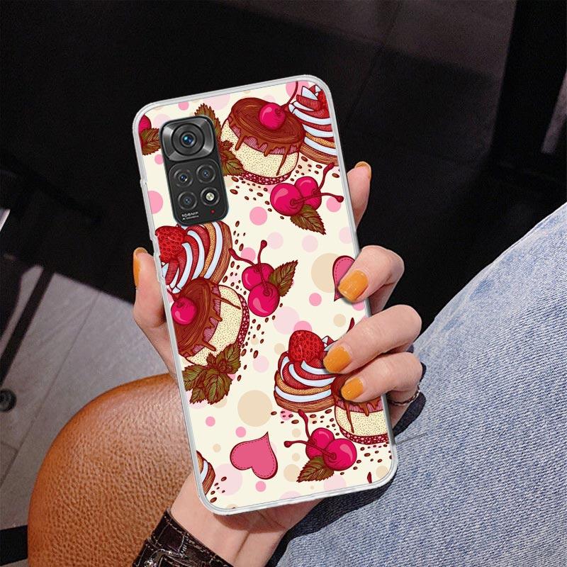 Macaron Ice Cream Cake Doughnut Phone Case For Xiaomi Redmi Note 15 14 13 12S 12 11 Pro Plus 14S 11S 11E 10 10S 11T 5G Personali