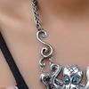 Steampunk Octopus Necklace, Victorian Goth Style Jewelry, Vintage Finish Handmade Pirate Costume Accessory, Gothic Emo Punk Necklace, Bohemian Style