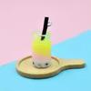 Hot Sale Bulk Stock Resin Jewelry Earring Keychain DIY Accessories Milk Bubble Tea Design Glass Bottle Charm for Souvenir Use