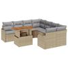 Ensemble de canapé de jardin vidaXL 9 pièces avec coussins Rattan poly beige, Canapé de jardin vidaXL 2 places avec 3358177