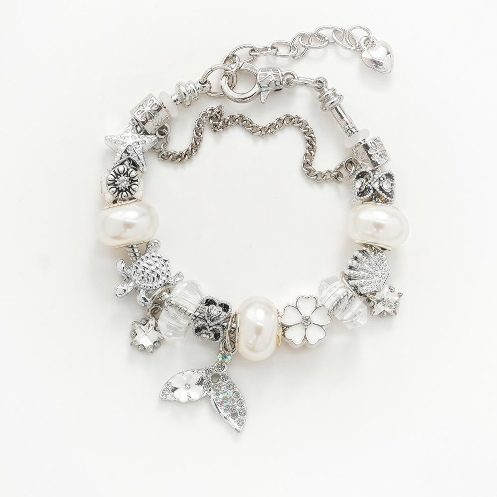 Pan Style Summer Ocean Starfish and Turtle Beaded Women's Bracelet