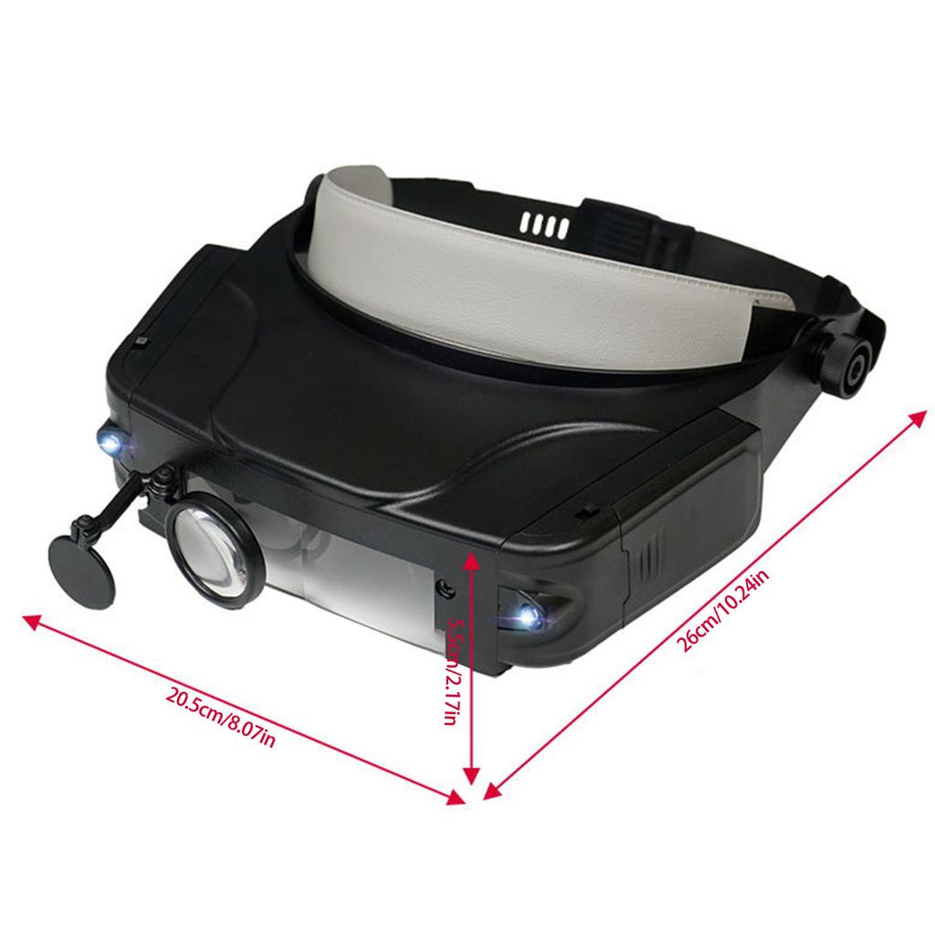 Am Kopf montierte Vergrößerungsbrille mit vier einstellbaren Vergrößerungsstufen für Präzisionsarbeiten und freihändige Nutzung