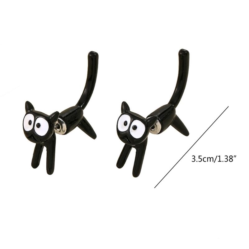 Kitten Animal Insert Earrings for Women Designer Statement Funny Novel Unique Earring Girls Cute Unusual Ear Studs