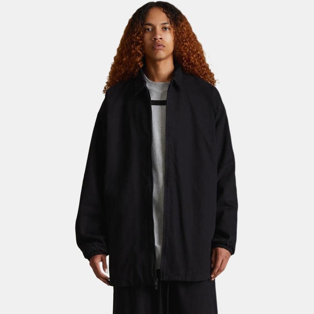 Fear of God Essentials SS24 Denim Filled Shirt Jacket 'Overdye Black Denim' Men's 202SP244591F