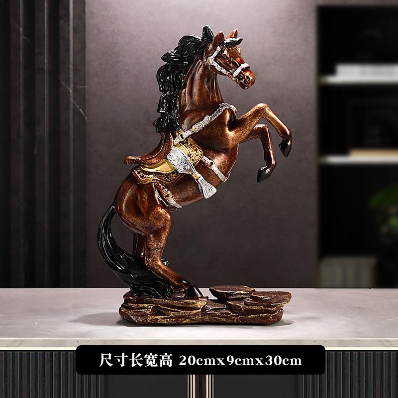 Artizanat din Rășină Sculptură Animal Simulare Cal Stil Chinezesc Retro Statuie Cal Figurine Decorative Decorațiuni Casă