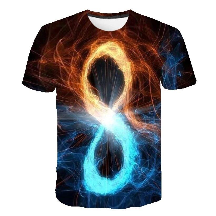 6 M-14 T Kinder Flamme Baby Jungen Und Mädchen Kleidung Sommer 3D Cartoon Kurzen Ärmeln T-shirts Mode lässig Runde Kragen Kleidung