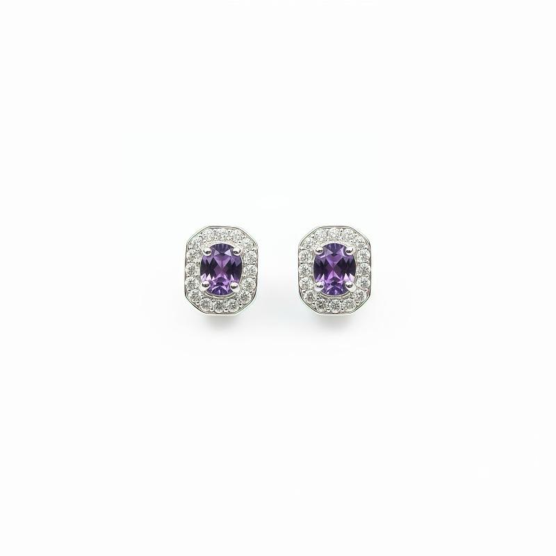 Square Sugar Series Luxury S925 Silver Needle Stud Earrings for Women