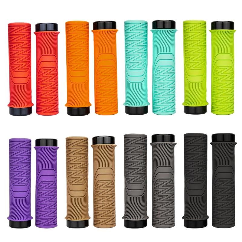 Nonslip Cycling Handle Grips Mountain Bike Handlebar Grips Replacement Cycling Handle Grips with Aluminium Locks