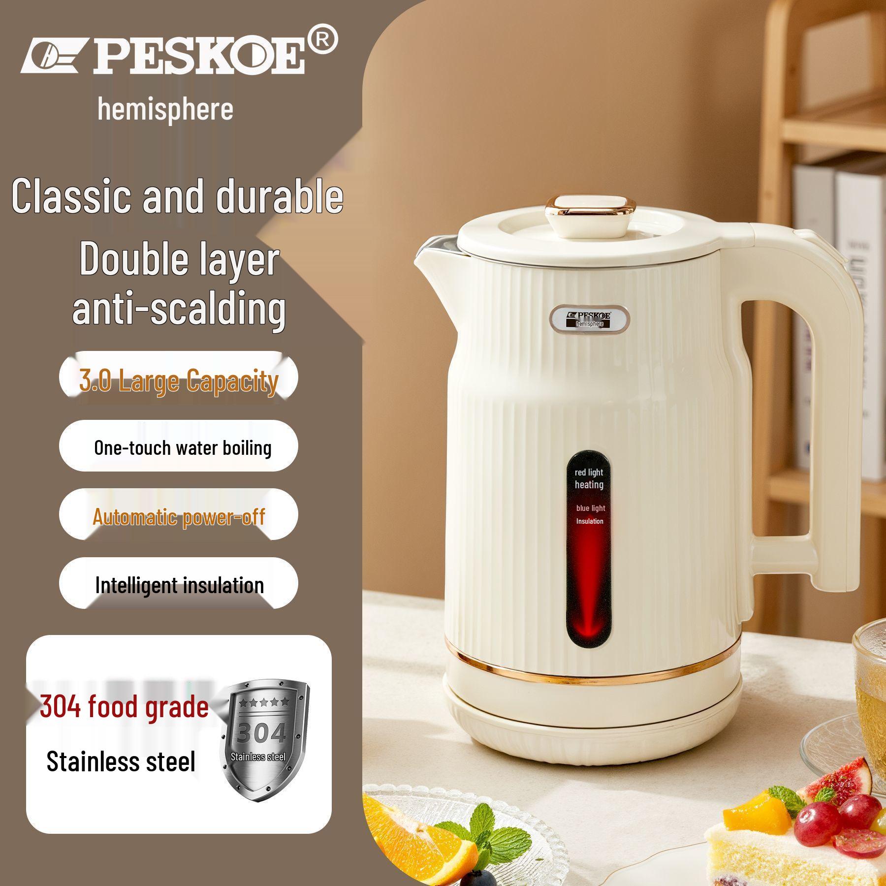 Large Capacity Durable 316 Stainless Steel Electric Kettle with Insulation Direct from Manufacturer