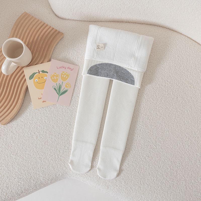 2022 Winter Mädchen gestreifte dicke Strumpfhose mit Taillenschutz & Plüschfutter