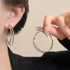 Oversize Gold Plated Hoop Earring Simple Thick Round Circle Stainless Steel Earrings for Women Punk Hiphop Jewelry Brincos
