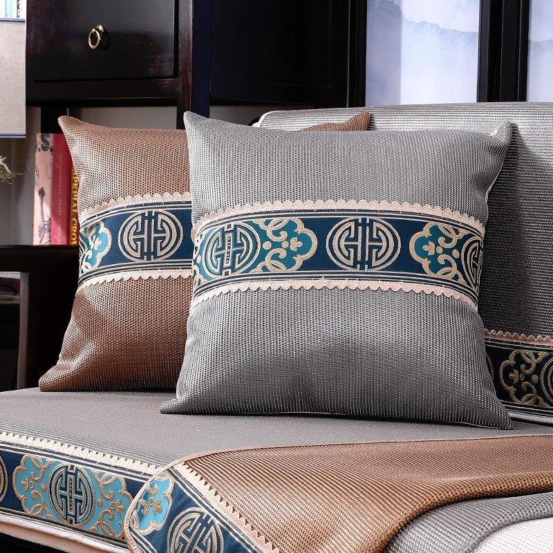 Summer Ice Silk Non-Slip High-End Combination Solid Wood Sofa Seat Cover Cover Backrest Towel