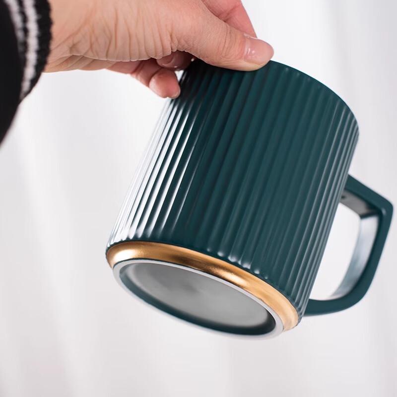 Ceramic Office Tea Mug with Lid and Filter