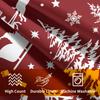 Christmas-Themed Pillow Covers 20×20 inches in Red and White—Featuring Christmas Trees Santa Claus Reindeer and Snowflakes—Decorative Sofa