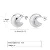Stainless Steel Open Hoop Earring Women, Crescent Moon Shape Tube Earring Gold Plated Trendy Gift