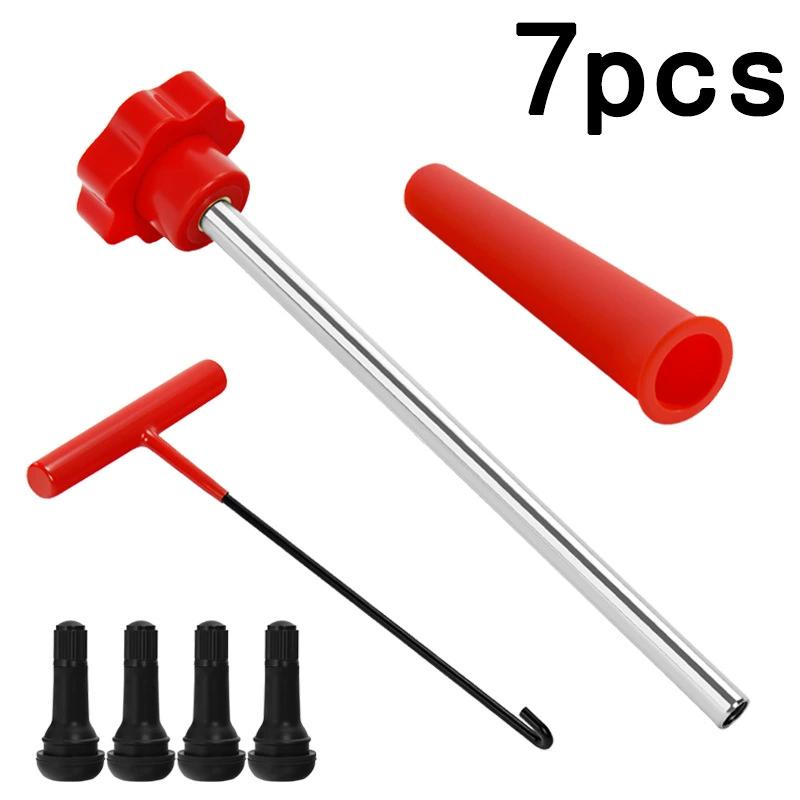 3/7/13/23/30Pcs Valve Stem Tool Kit Metal Tire Installer Tool Car Puller Wheel Tire Remover T-Hook Replacement