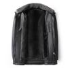 Men's Plus Size Fur Collar Leather Jacket - Warm Winter Outerwear for Middle-Aged Dads