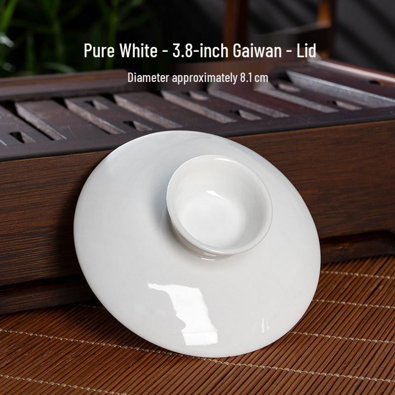 Gaiwan Teacup: Ceramic Lid & Bowl, 7.1CM-8.1CM Diameter, Kung Fu Tea Set Accessory.