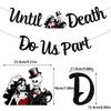 Halloween Theme Wedding Party Supplies Black Glitter Till Death Do Us Part Banner Till Death Do Us Part Cake Topper