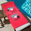 Cartoon heart and brain pattern polyester microfiber beach towel is highly absorbent, suitable for swimming and beach outings