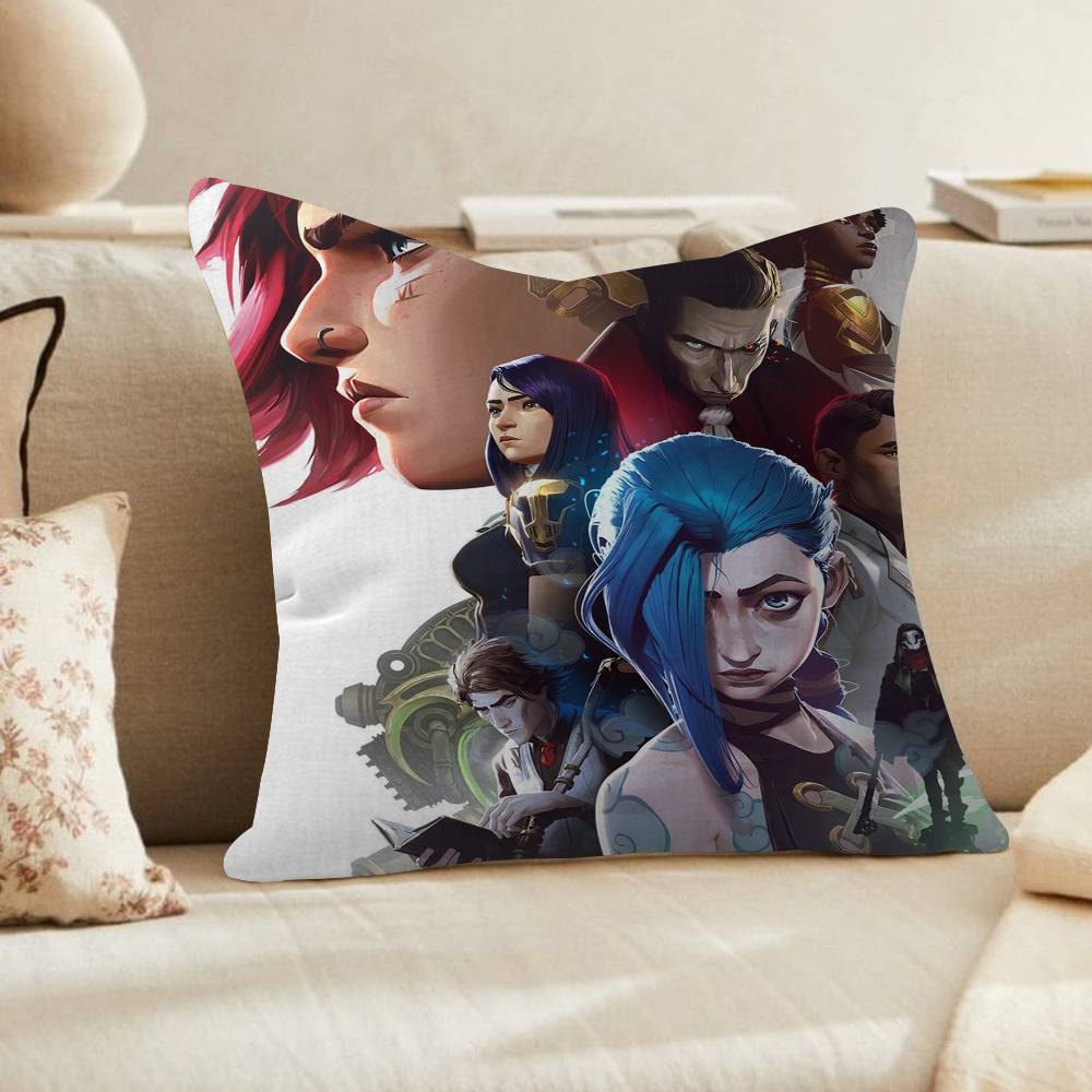 Arcane Season  Jinx Graffiti Pillow Cushion Cover Pillowcase Living Room Sofa Home Decor Customized