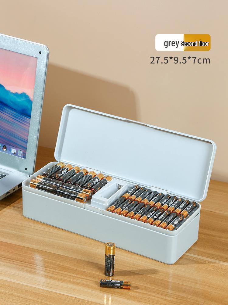 Battery Organizer and Data Cable Transparent Storage Box - Large Capacity, Multi-Layer, Dustproof, Size 5-7 for Electrical Appliances