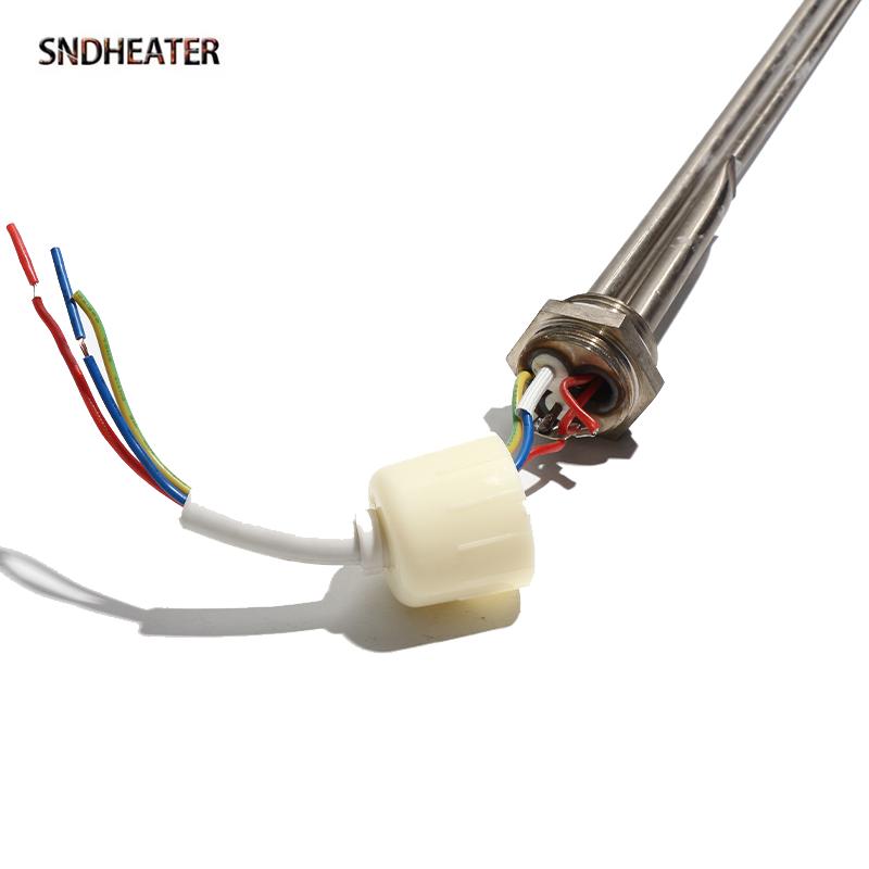 SNDHEATER 220V 1.5KW Electric Water Heating Element for Solar Tank G1" 32MM Thread with Temperature Control 37CM 3 Wire with Cap