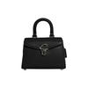 Sammy 22 Solid Color Letter Logo Push Lock Closure Leather Satchel Crossbody Handbag Women Handbag Black CJ812-V5BLK