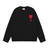 Womens Oversized Crewneck Knit Sweater With Heart Print Streetwear Long Sleeve Cotton Top 2025