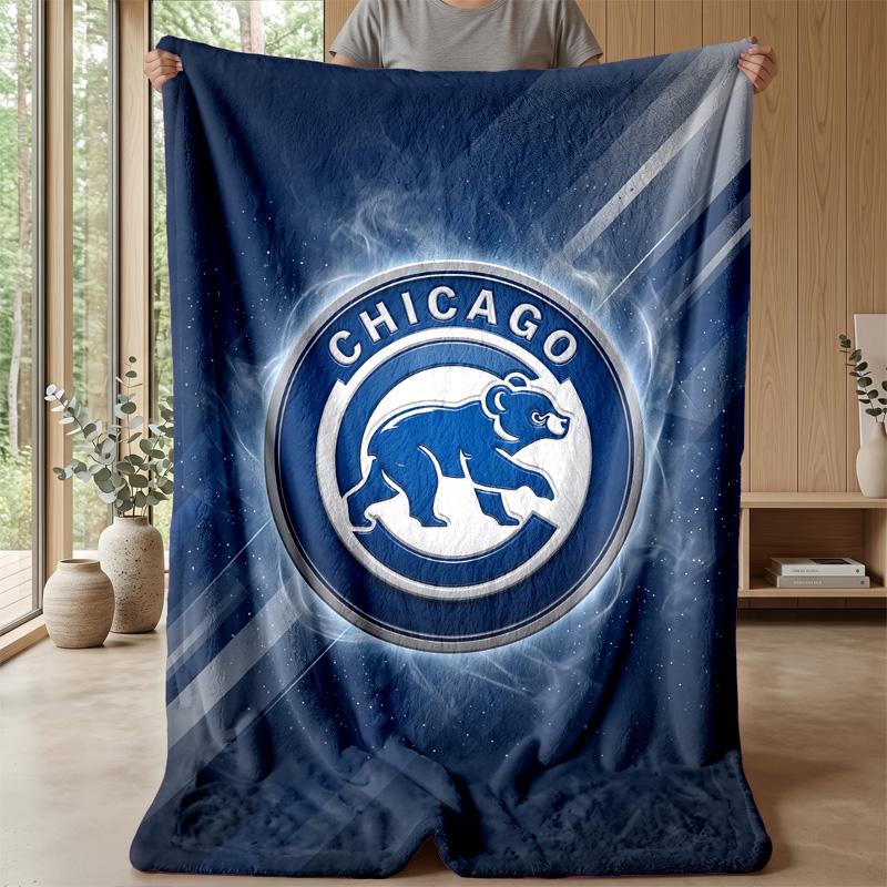Chicago Cubs Flannel Fleece Blanket Cozy Warm Throw Blanket For Couch Bed Travel All Season Use