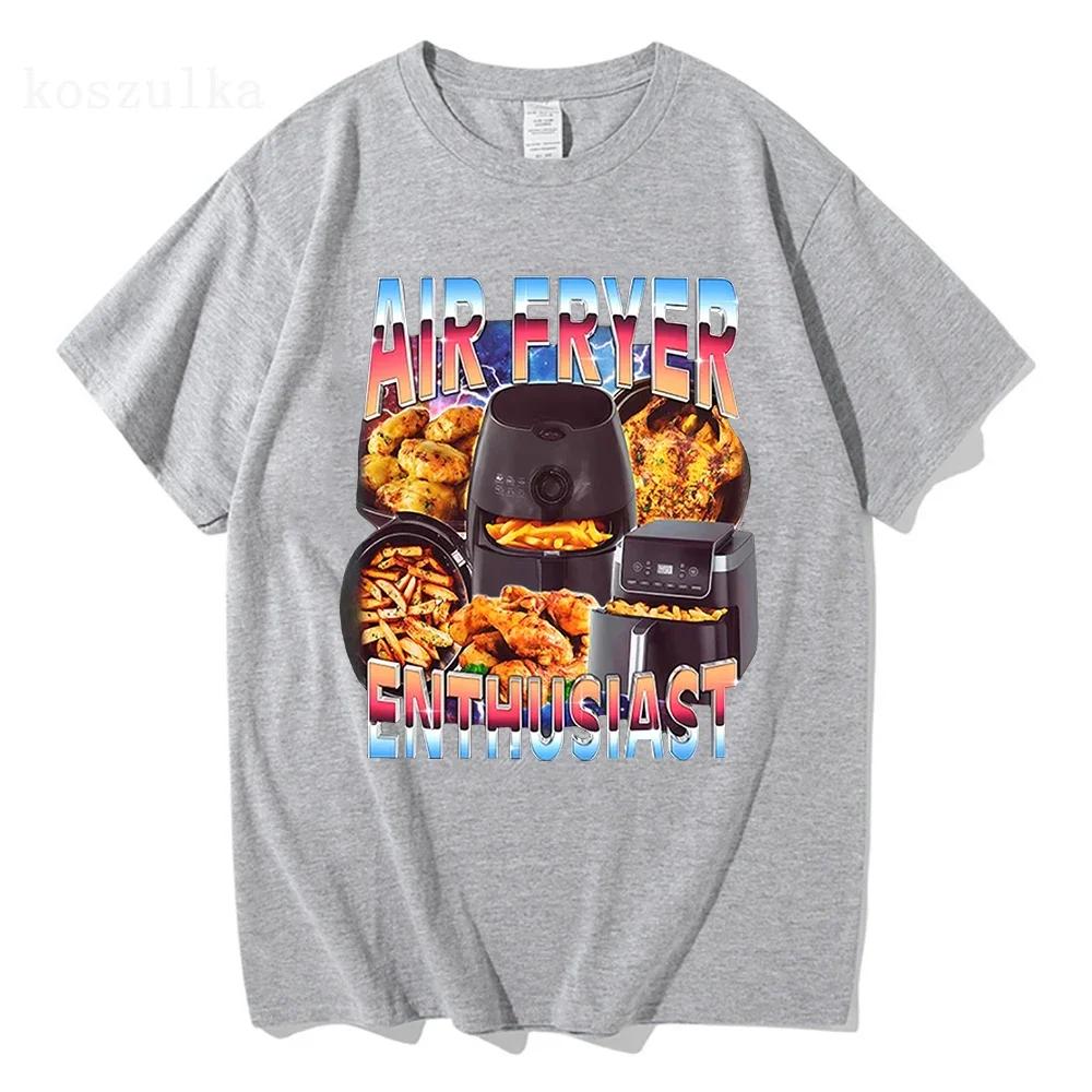 Air Fryer Enthusiast Funny Cooking Meme TShirt Unisex Unisex Fashion Vintage Short Sleeve Tshirts Cotton Casual T Shirt Streetwear