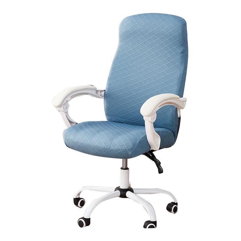 Stretchable Solid Color Jacquard Swivel Office Chair Cover with Zipper for Full Coverage