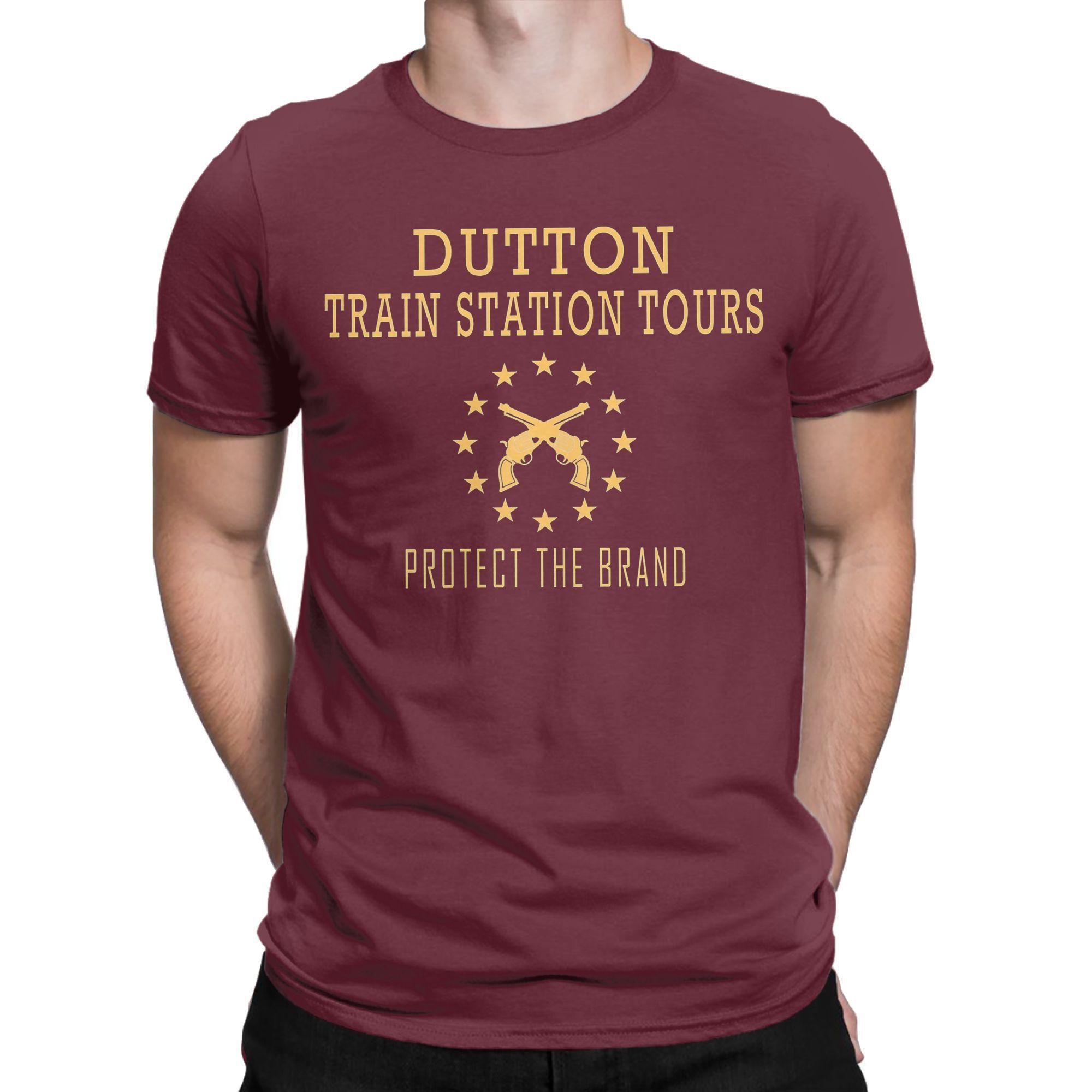 

Men s Dutton Train Station Tours Yellowstone T Shirt Cotton Clothes Short Sleeve Round Collar Tee Shirt Birthday Gift T-Shirts XXXXXL бордовый