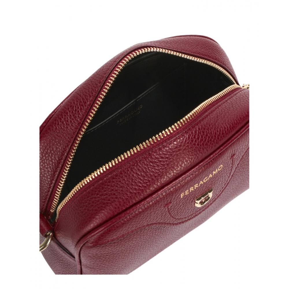Salvatore Ferragamo Travel Camera Crossbody Bag Burgundy