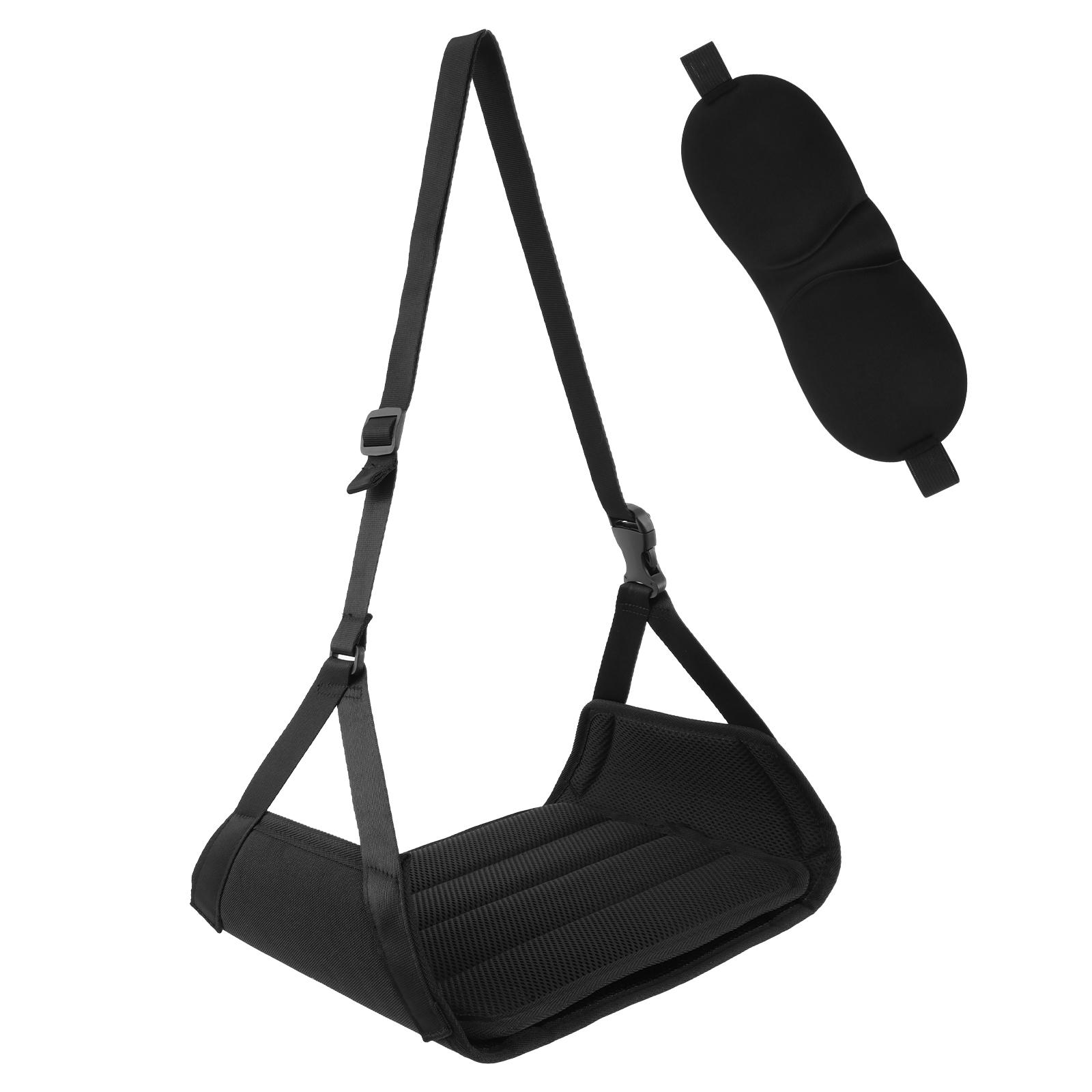 

Airplane Foot Hammock Oxford Cloth Adjustable Leg Hammock With Removable Pad and Eye Mask Travel Foot Rest For Relieve Fatigue