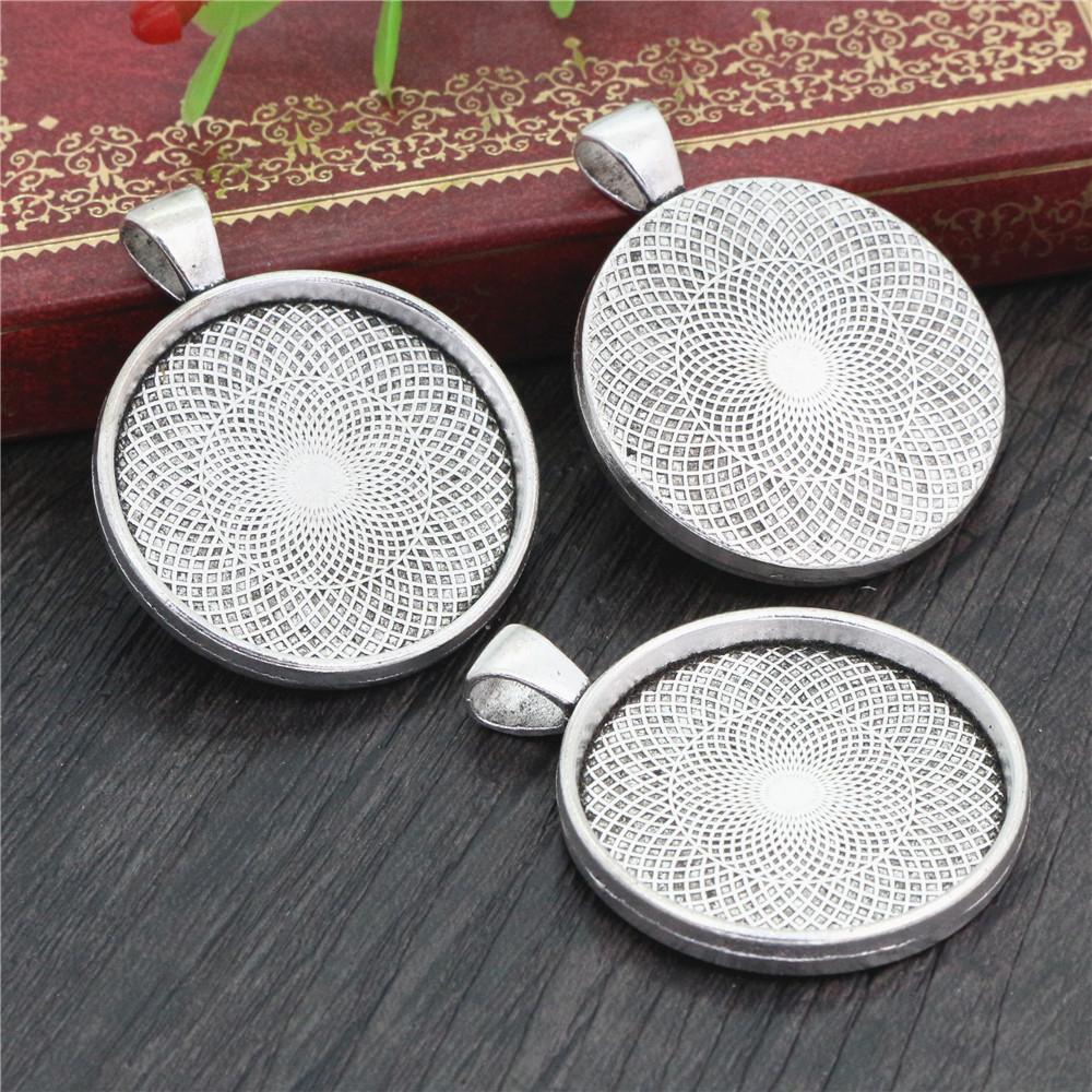 5pcs/Lot 30mm Inner Size 9 Colors Plated Classic Style Cabochon Base Setting Charms Pendant
