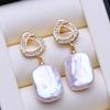 LSOOYH Natural Freshwater Big Irregular Baroque Pearl Earrings For Women Fashion Gold Color Drop Earrings Birthday Gifts
