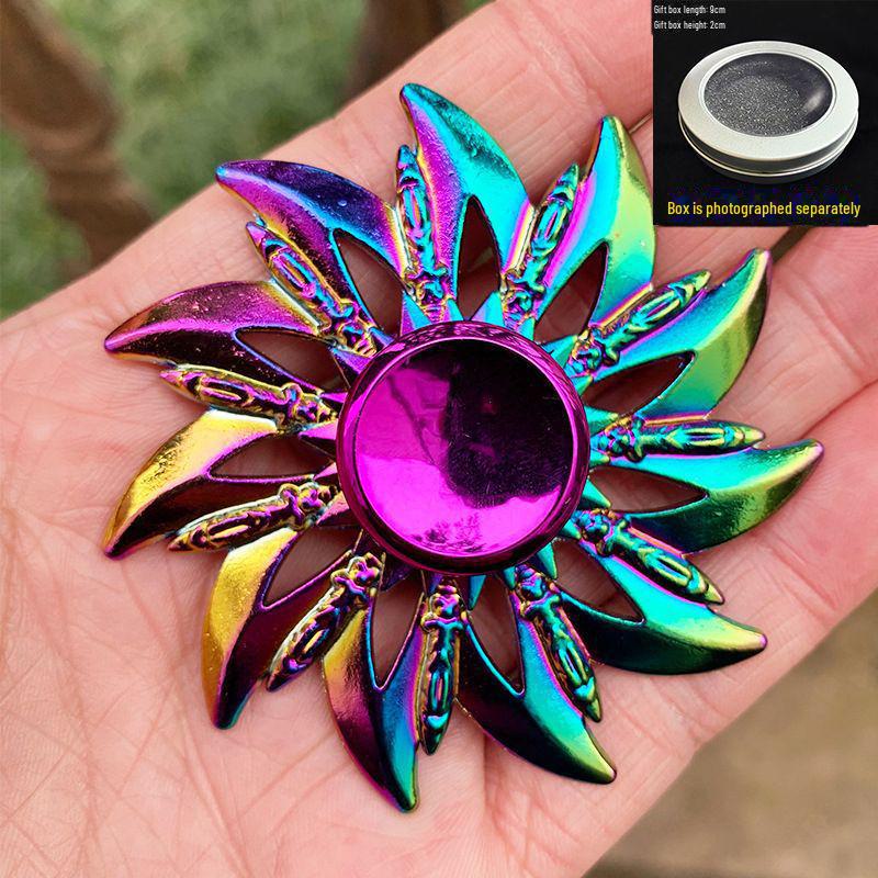 Leuchtendes, buntes Fingergyroskop aus Metall – cooles Dekompressionsspielzeug als Geschenk für Jungen und Schüler