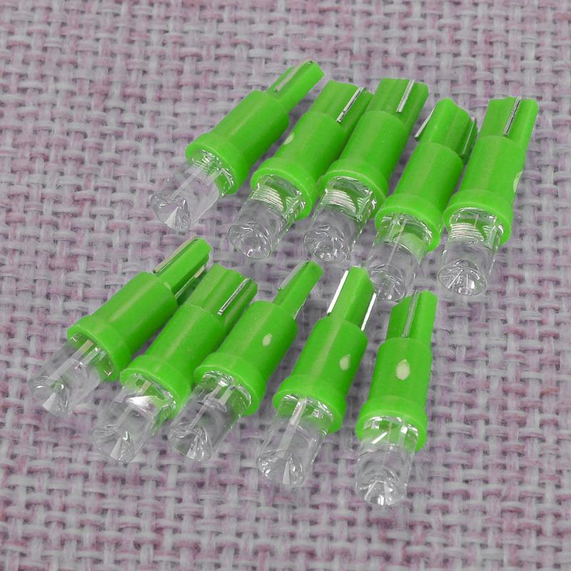 10Pcs Green Car Interior 12V 1W T5 W2x4.6d Wedge Dash Dashboard Panel Light Gauge Reading Led Lamp Bulb