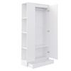 Wardrobe 70*40*170cm, Single-Door Design, with Shelves and Drawers, Pure White