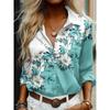 Women's shirt fashion shirt 3D printing high-definition pattern long-sleeved shirt daily casual shirt soft fabric