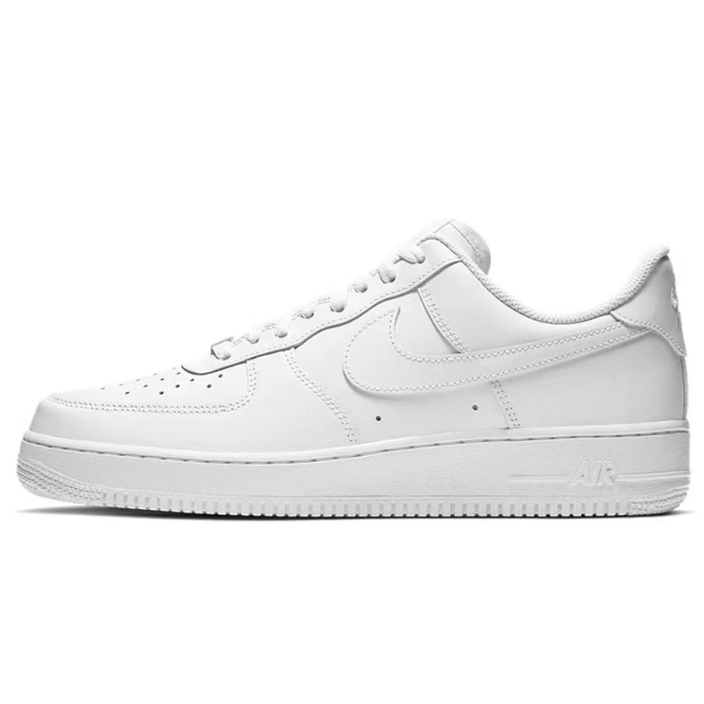 Nike Air Force 1 '07 ''T10'' Leather Slip Resistant Abrasion Resistant Low top Skateboard Shoes Men's White Gray CW2288-111(Team80-''T10'')
