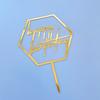 Acrylic Gold Mirror Happy Birthday Cake Toppers Reusable Cake Decorations for Birthday Party Supplies
