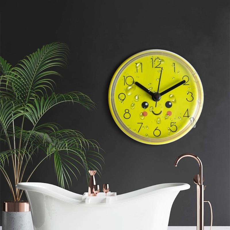 Compacts Sution Cup Adhesive Small Wall Clock Accurate Movement Anti Fog Design Bathroom Clock For Home Dorm Workshop