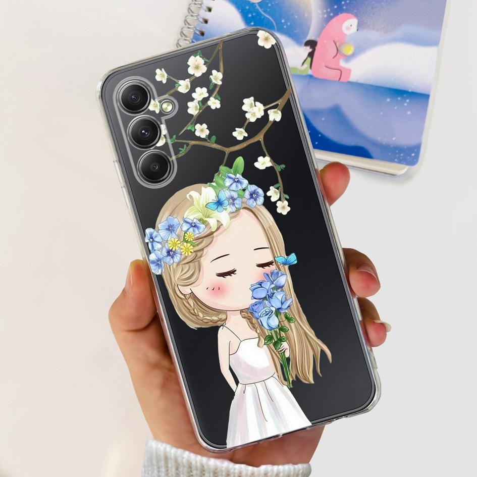 For Samsung Galaxy A25 5G Case Silicone Soft TPU Bumper Cute Cartoon Cat Butterfly Phone Cover For Samsung A25 5G 2023 A 25 Capa