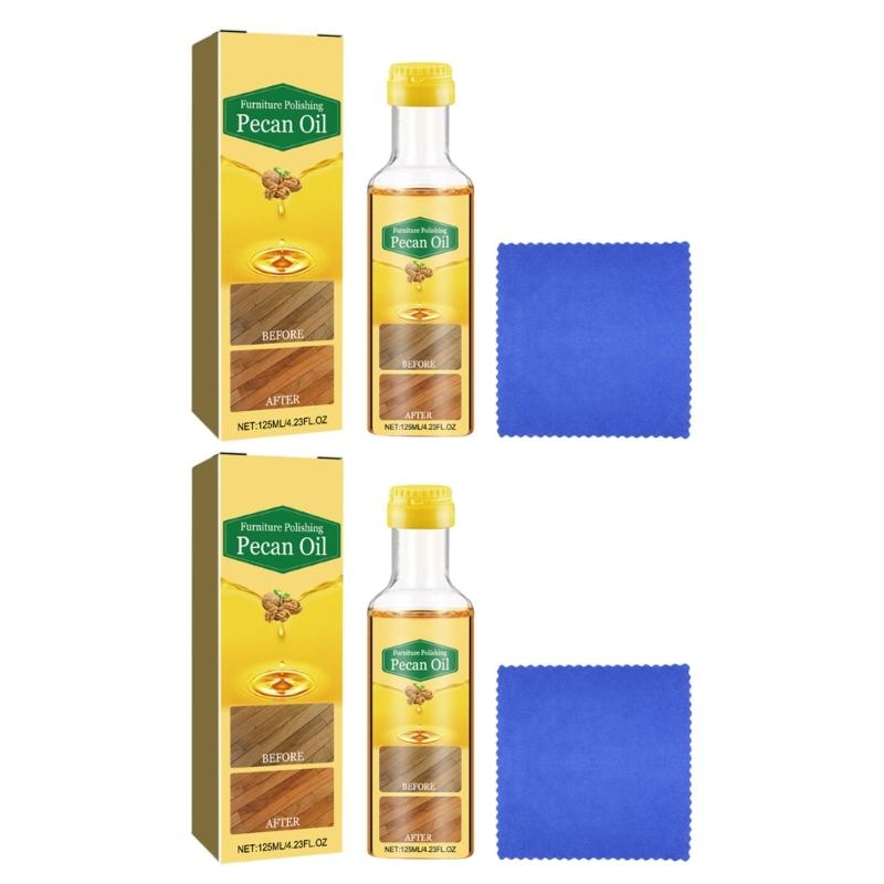 Natural Extracts Wood Care Polish 125ml Pecan Oil Wood Polish for Enhanced Furniture Beauty for Tables Chairs Cabinets