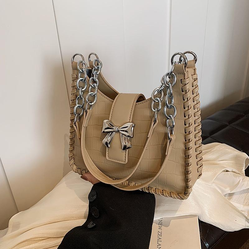 Unique stone pattern shoulder bag for women woven bag armpit arc bag leisure and simple