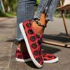 Casual Single Shoes Lace-up Graffiti Shoes Halloween Pumpkin Skull Casual Shoes