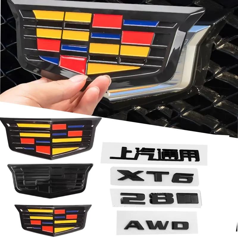 PSKD7 ABS 3D Front Grille Rear Trunk Emblem Fender Badge For Cadillac XT6 Logo Decal Cover Sticker Auto Exterior Accessories