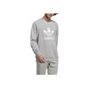 Adidas Originals Trefoil Logo Print Pullover Sweatshirt Men Tops Grey IA4857